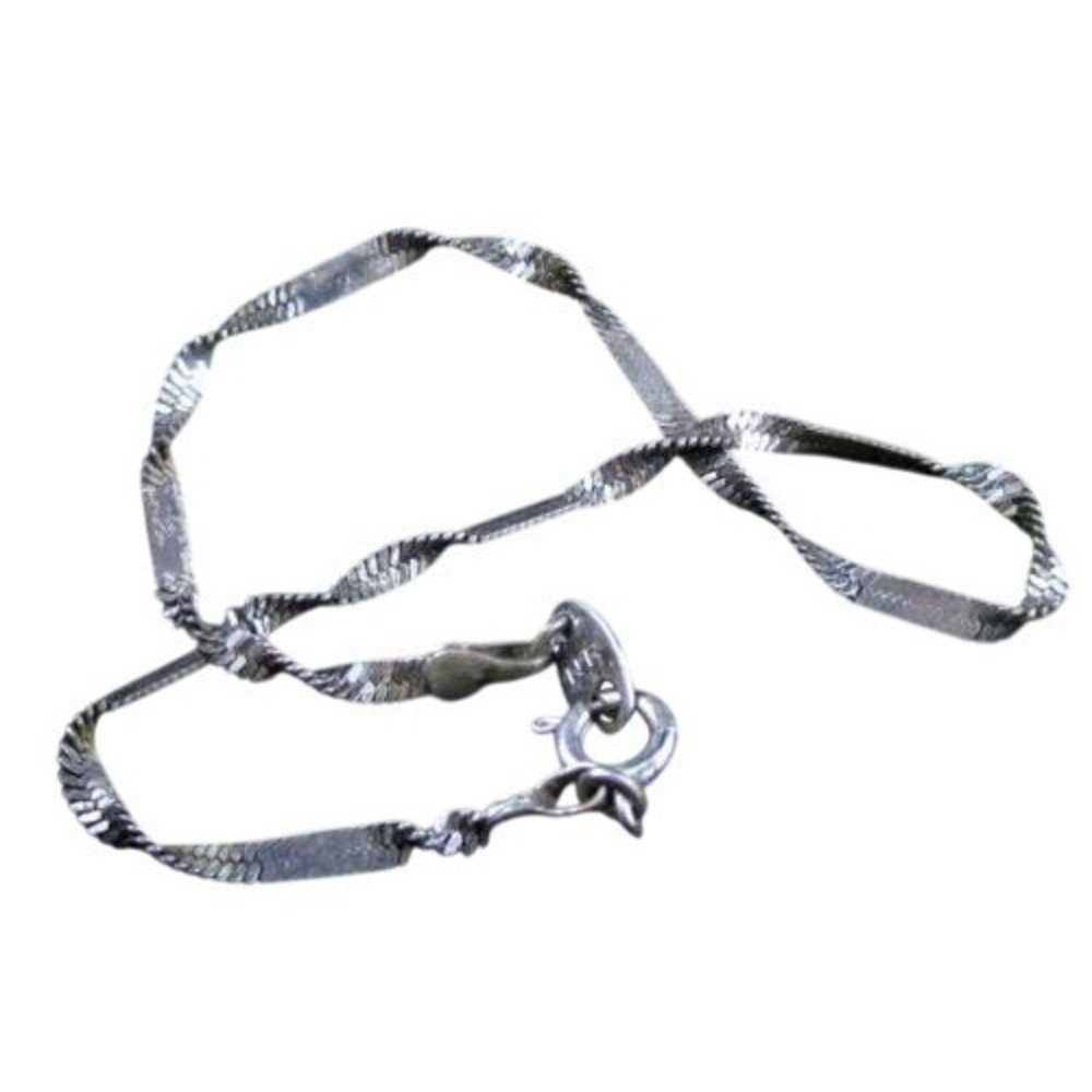 Vintage Twisted Chain Silver Plated Ankle Bracelet Anklet*Signed NR‎ AVON*9-3/8"